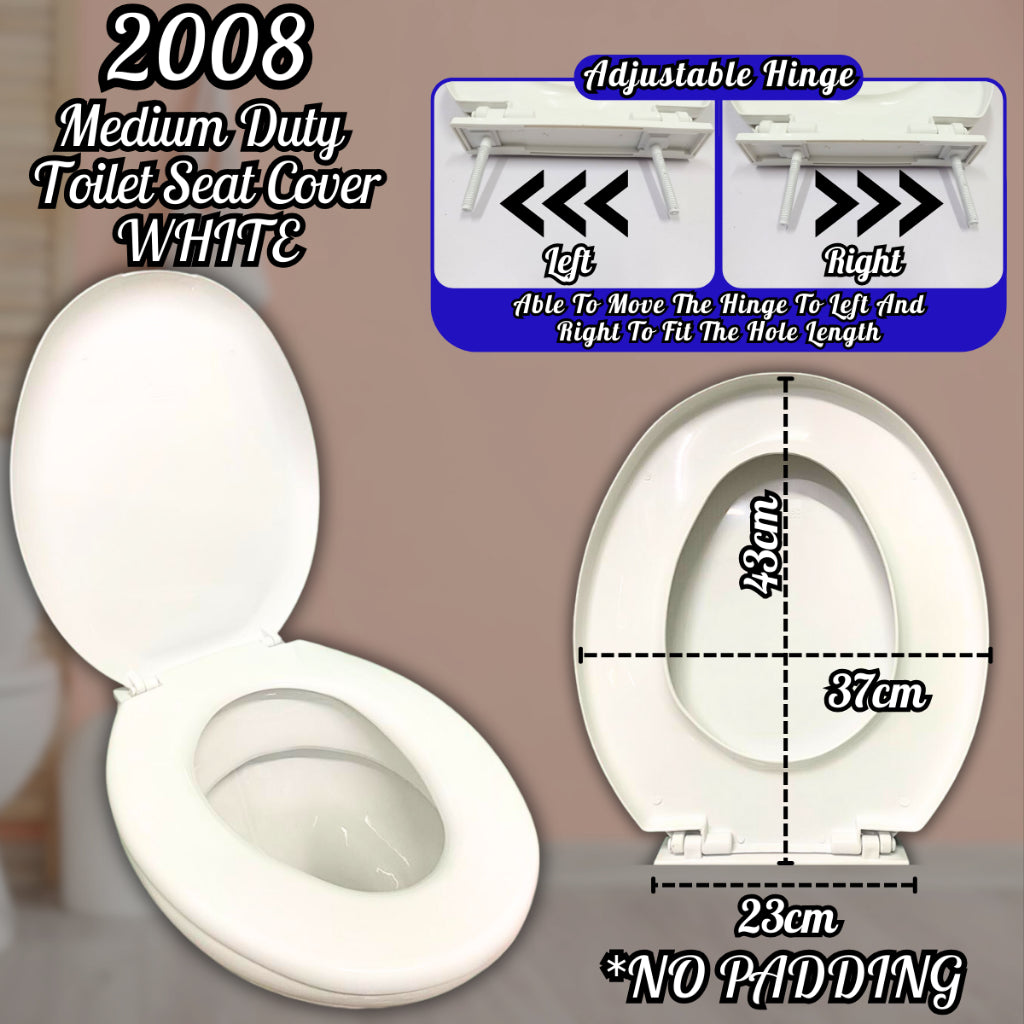 C&C Heavy Duty O Shape Toilet Seat Cover Adjustable Hinge Free Screw Nut Penutup Mangkuk Duduk Tandas