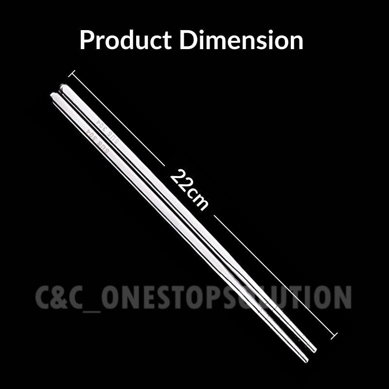C&C 304 Stainless Steel Chopsticks Korean Korea Chopstick Tableware Portable Reusable Chopstick Cutlery Sushi Hashi