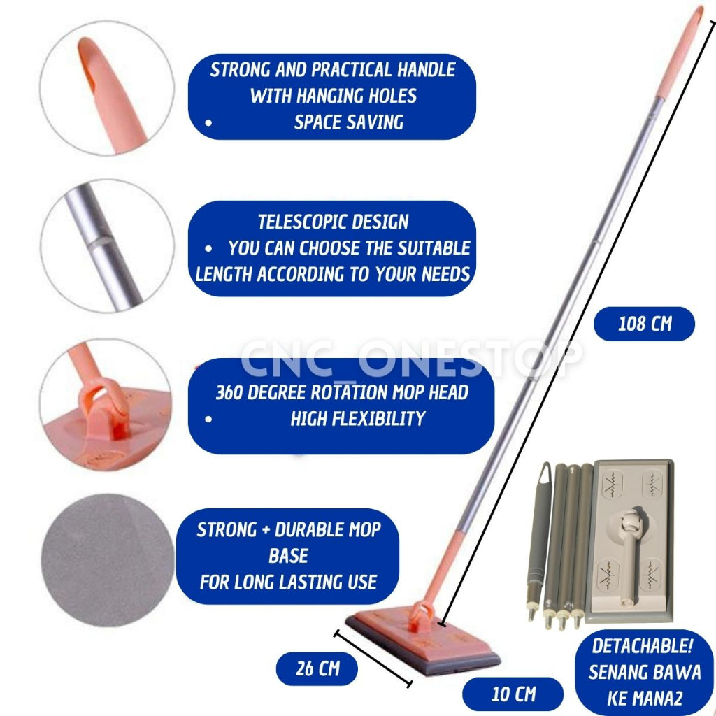 Penyapu Mop Flat Tisu Pakai Buang Wiper Wet Dry Tissue Wipes Kertas Floor Cleaning Lantai Magik Lap Habuk SuperValue Set