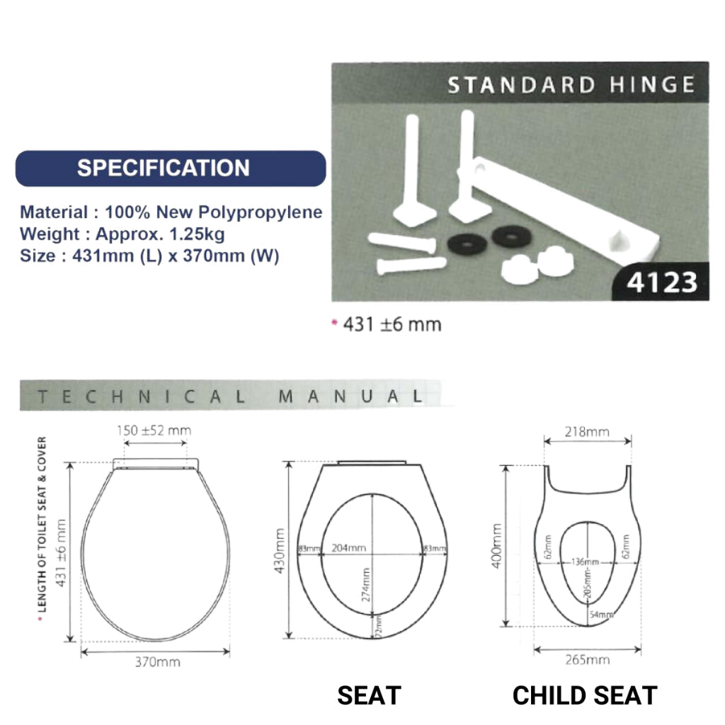 Adult + Kids Dual Toilet Seat Cover Dual Function Child Potty Train Bowl Mangkuk Tandas Dewasa Kanak-kanak Kerusi Duduk