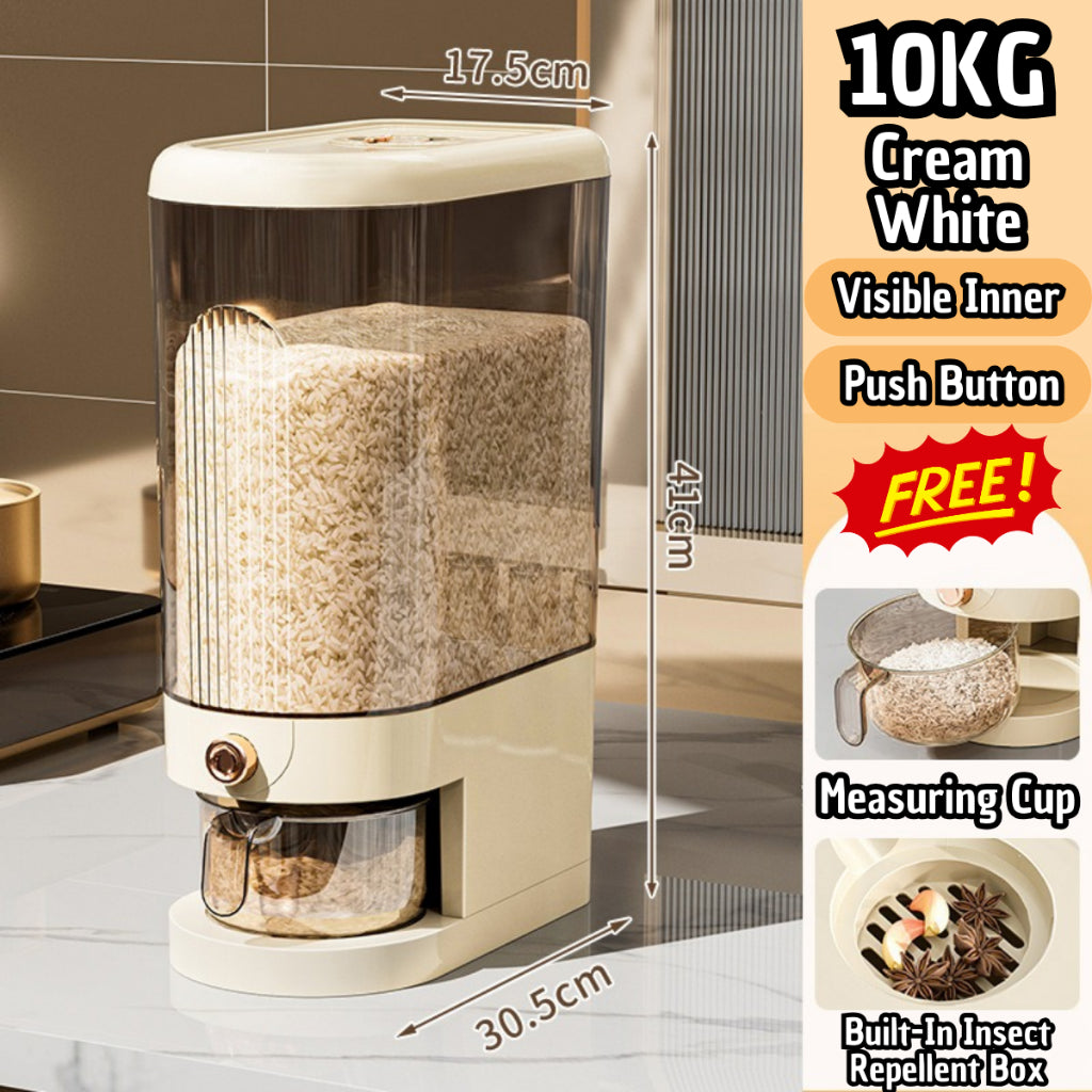 C&C 10kg Rice Dispenser Airtight Automatic Rice Dispenser Rice Storage Box Rice Box Bekas Beras 10kg Bekas Telur