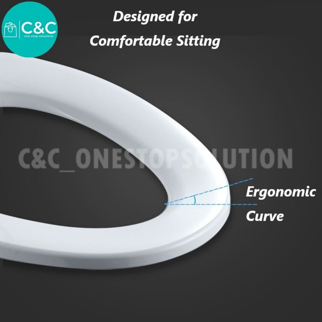 C&C Heavy Duty O Shape Toilet Seat Cover Adjustable Hinge Free Screw Nut Penutup Mangkuk Duduk Tandas