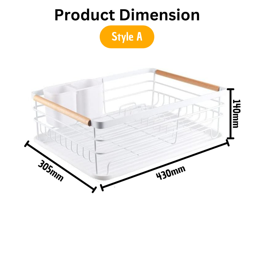 Stainless Steel Kitchen Dish Drainer Rack Rak Pinggan Kitchen Storage Rack with Tray Rak Dapur