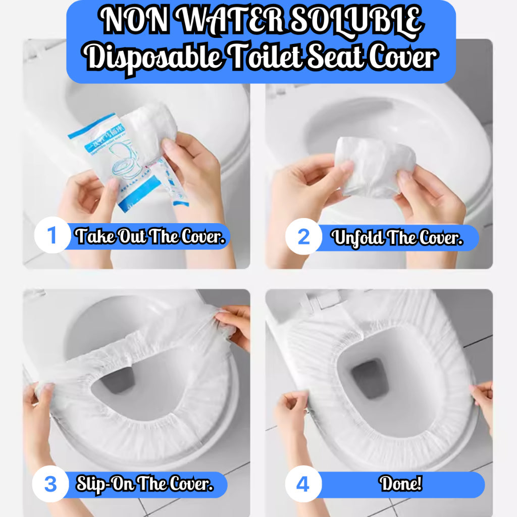 C&C Disposable Toilet Seat Cover 1PCS Non-Woven Fabric Toilet Seat Cover Extra Length Travel Toilet Pad Antibacteria