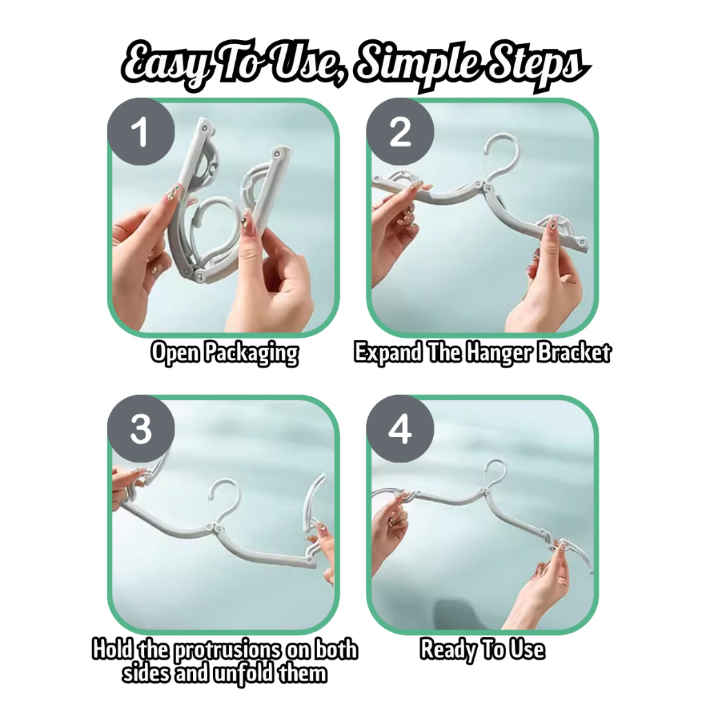 Foldable Travel Hanger Home Camping Mini Non-slip Clothes Shirt Sweaters Dress Hanger Drying Rack 1 PIECE