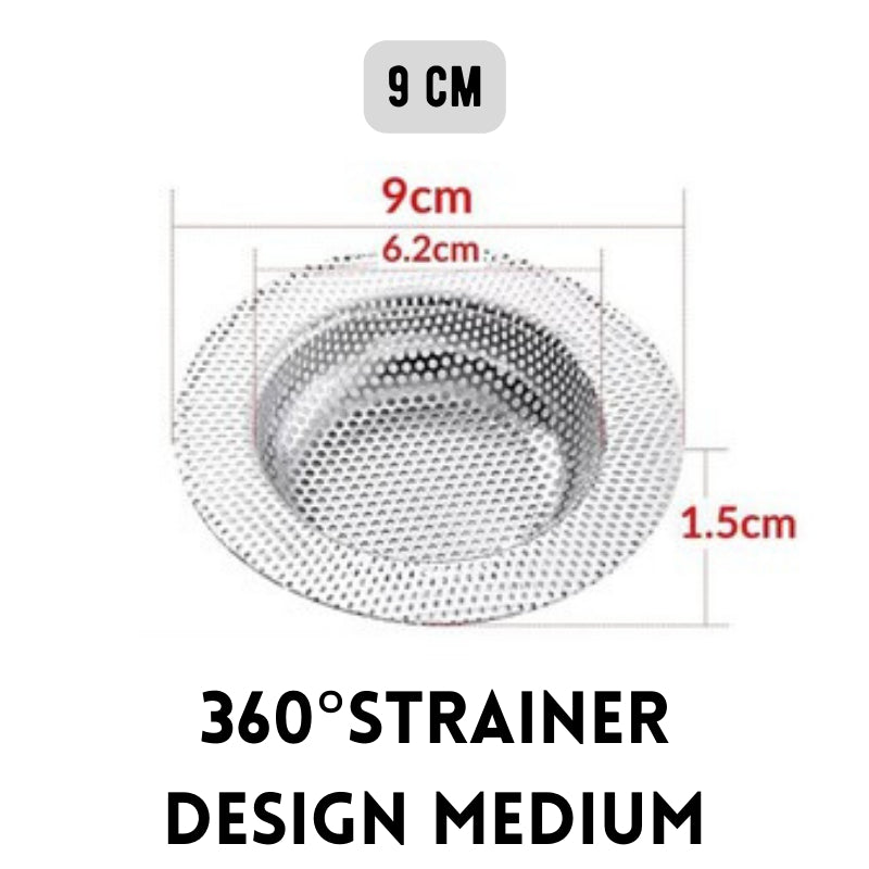 C&C Stainless Steel Sink Garbage Strainer Filter Waste Thick Drainage Hole Strainer Penapis Sampah for Kitchen Sinks