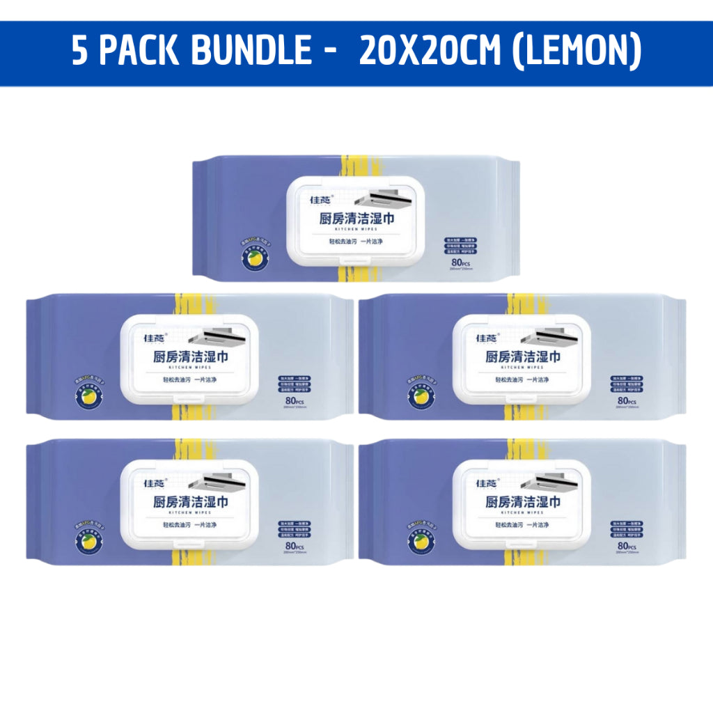 C&C 80pcs Kitchen Cleaning Wipes Bundle Strong Decontamination Kitchen Wipes Degreasing Tisu Basah Pembersih Dapur