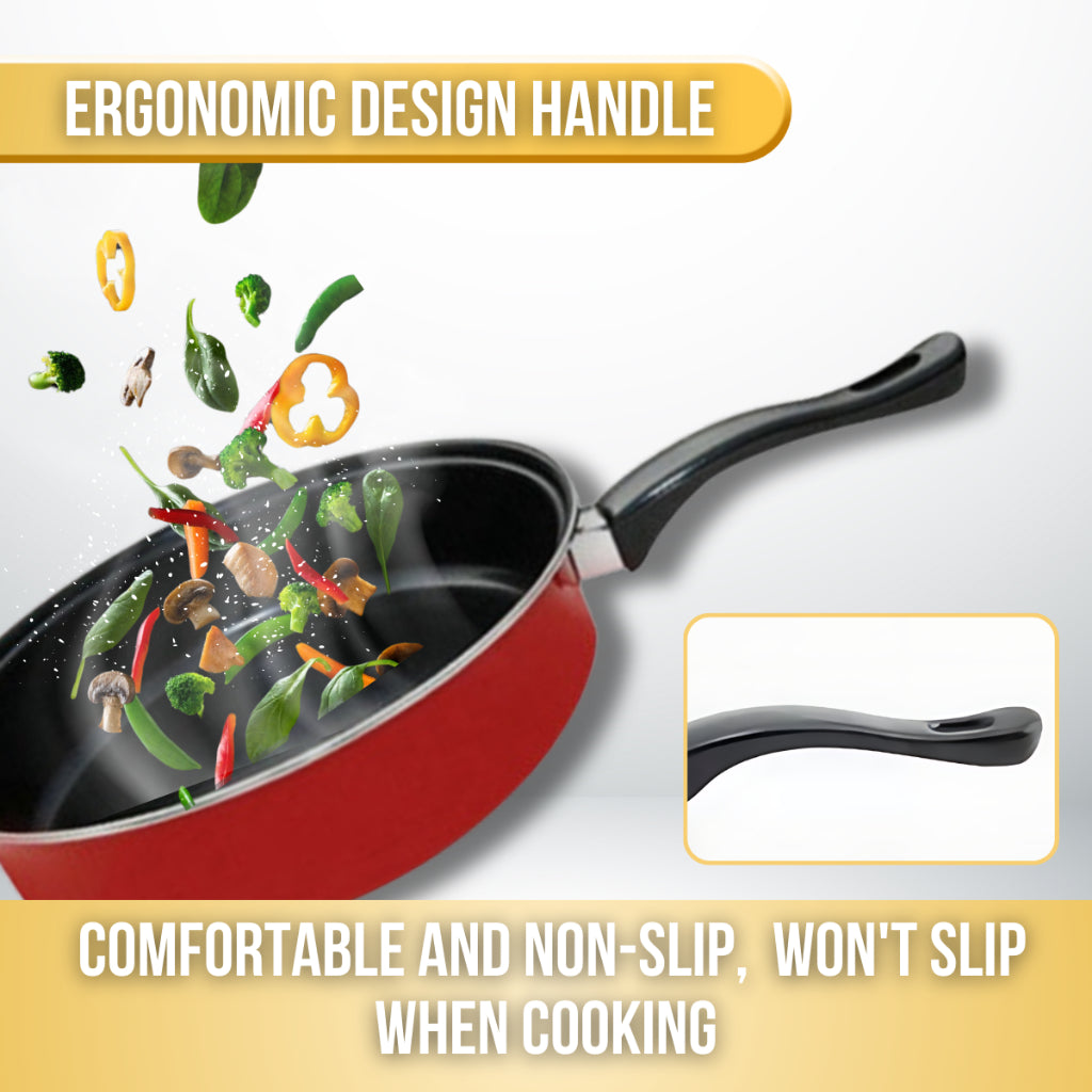 C&C 3pcs Non-Stick Cookware Set Carbon Steel Non Stick Frying Pan Soup Milk Pan Periuk Anti Lekat