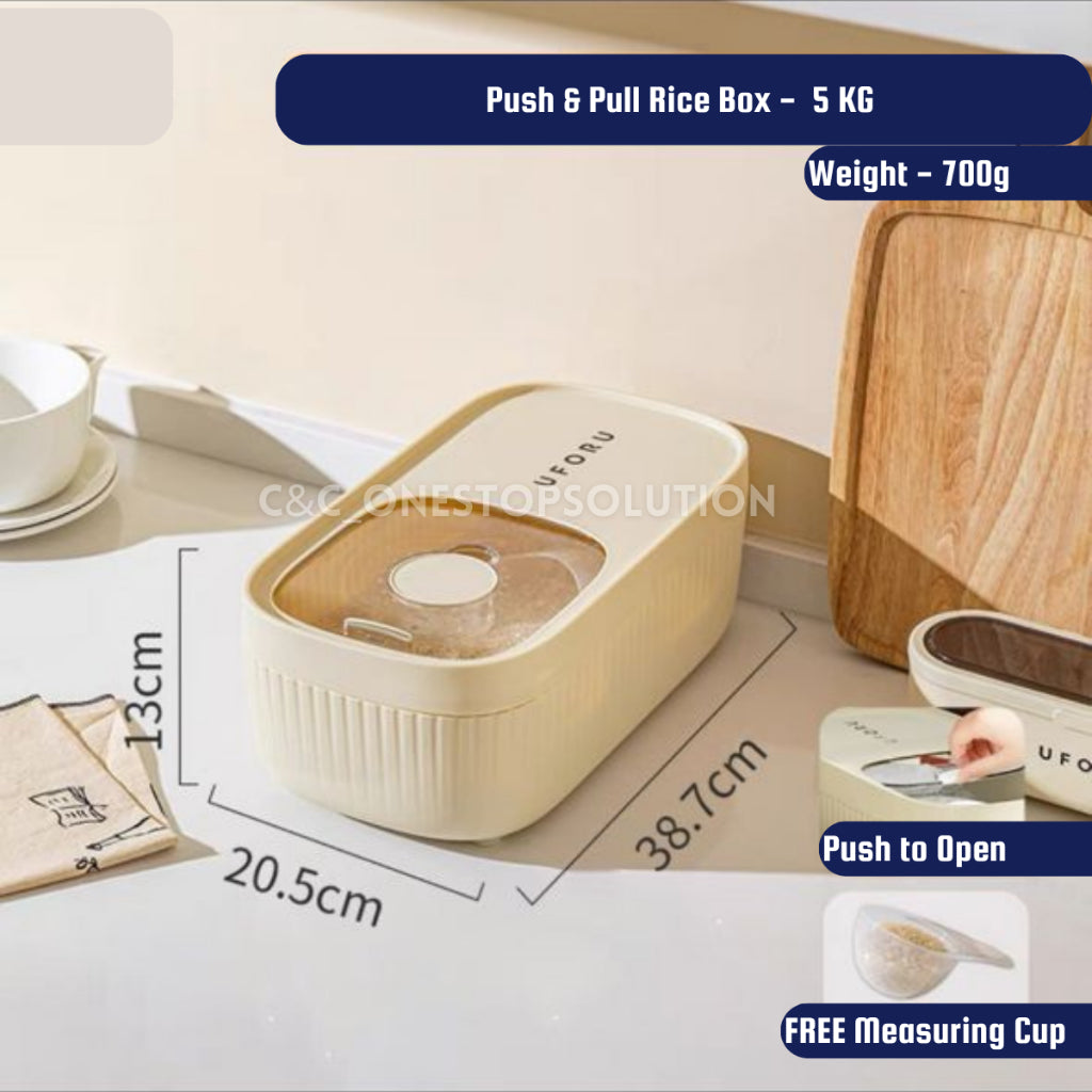 C&C 10kg Rice Dispenser Airtight Automatic Rice Dispenser Rice Storage Box Rice Box Bekas Beras 10kg Bekas Telur