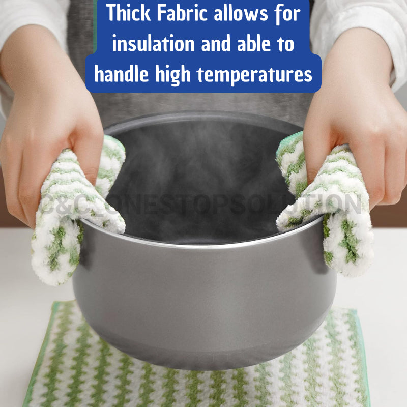 C&C Cationic Quick Drying Towel Kain Dapur Absorbent Microfibre Cloth Non-stick Oil Double-layer Dish Cloth