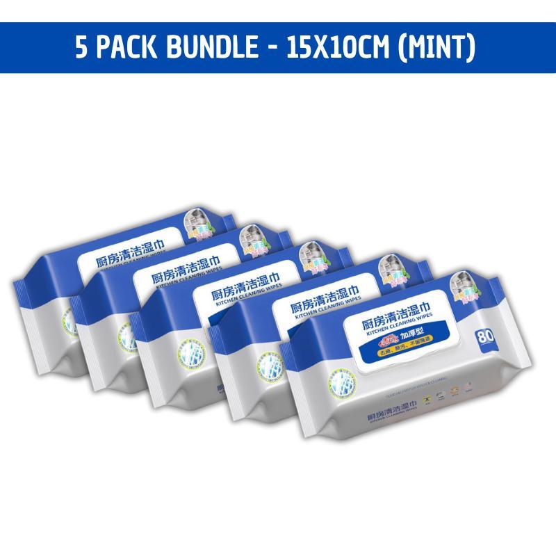 C&C 80pcs Kitchen Cleaning Wipes Bundle Strong Decontamination Kitchen Wipes Degreasing Tisu Basah Pembersih Dapur