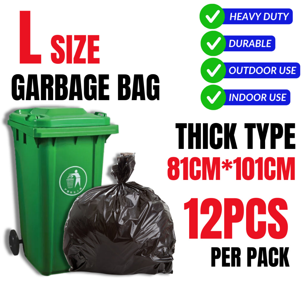 Extra Thick Garbage Bag Trash Bag Rubbish Bag Plastic Bag S/M/L/XL Beg Sampah Tebal Beg Plastik
