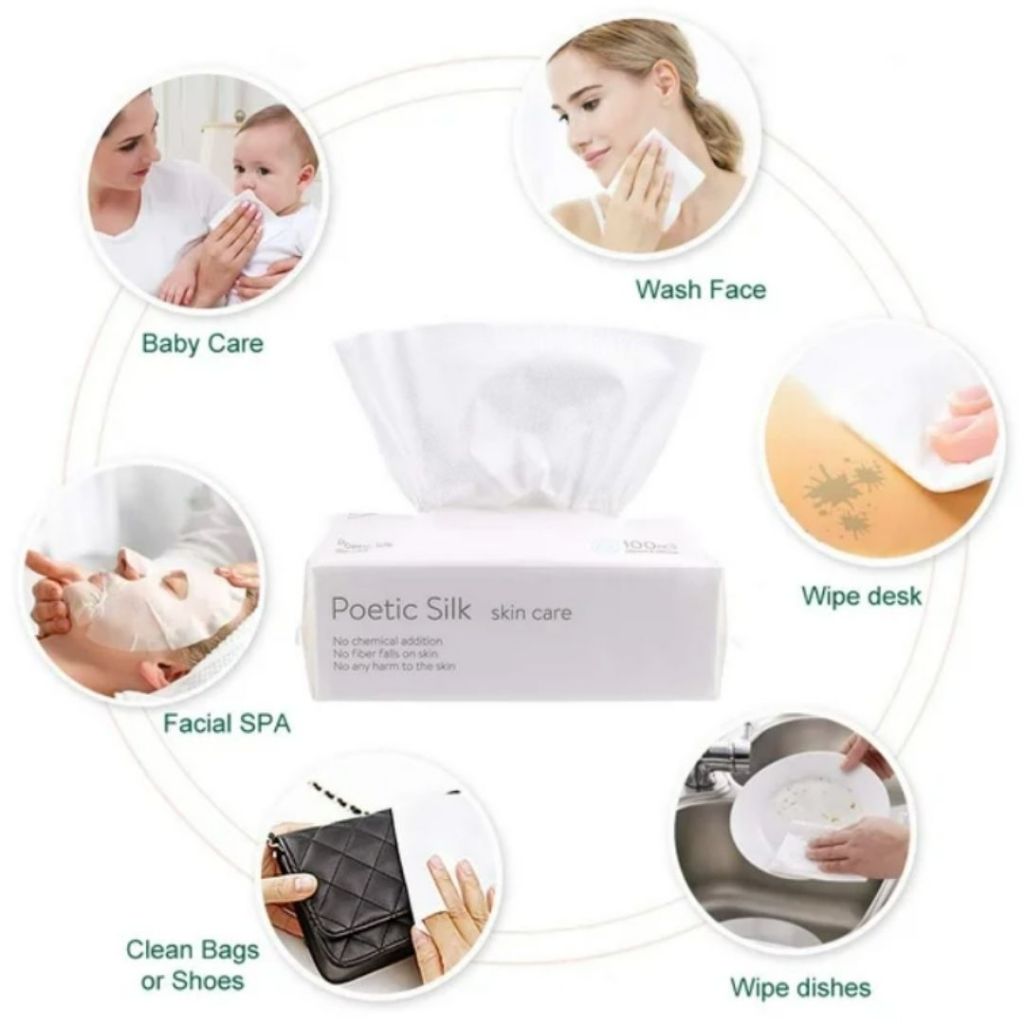 C&C Tissue Kapas Muka Face Towel Make Up Facial Tissue Disposable Facial Cotton Facial Towel
