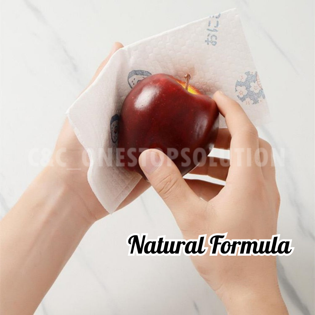 50 Sheets/Pack Lazy Rag Wet / Dry Cleaning Towel Disposable Kitchen Washing Cloth Dish Cleaner Kain Lap Basah