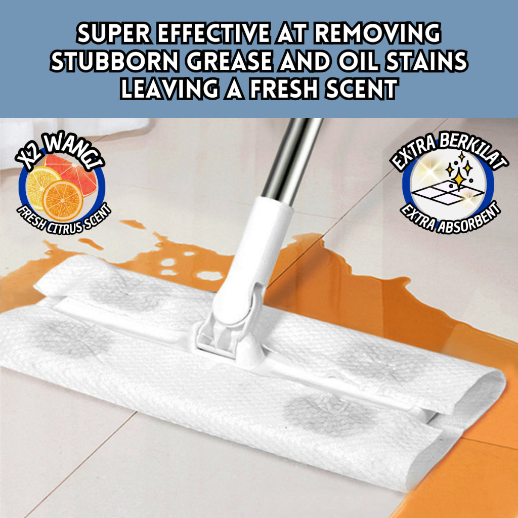 Dry Floor Wipes Tisu lantai kering Electrostatic Dust Disposable Floor Cleaning Wiper Flat Mop Tissue Pakai Buang