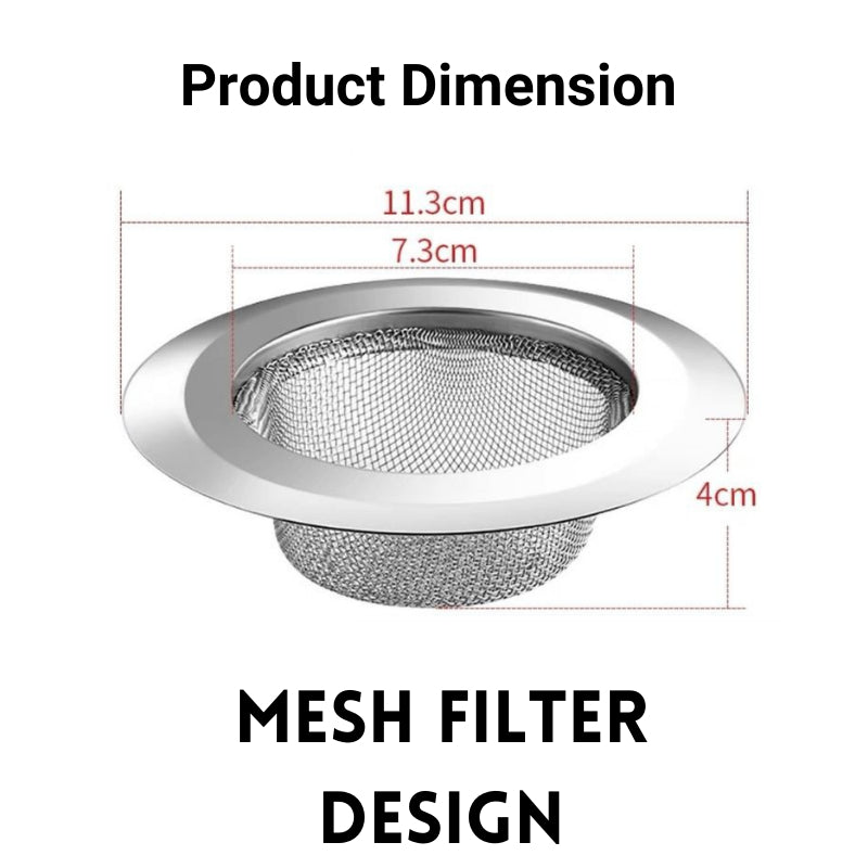 C&C Stainless Steel Sink Garbage Strainer Filter Waste Thick Drainage Hole Strainer Penapis Sampah for Kitchen Sinks
