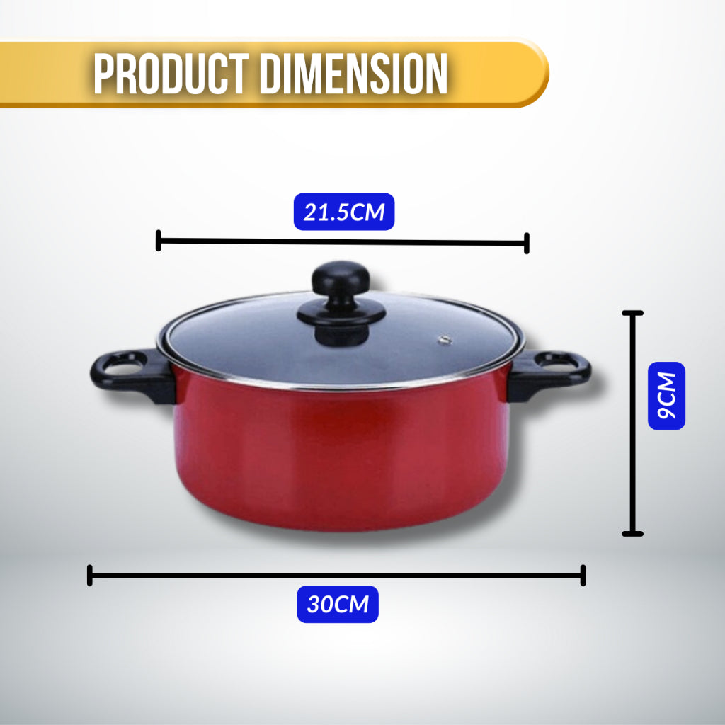 C&C 3pcs Non-Stick Cookware Set Carbon Steel Non Stick Frying Pan Soup Milk Pan Periuk Anti Lekat