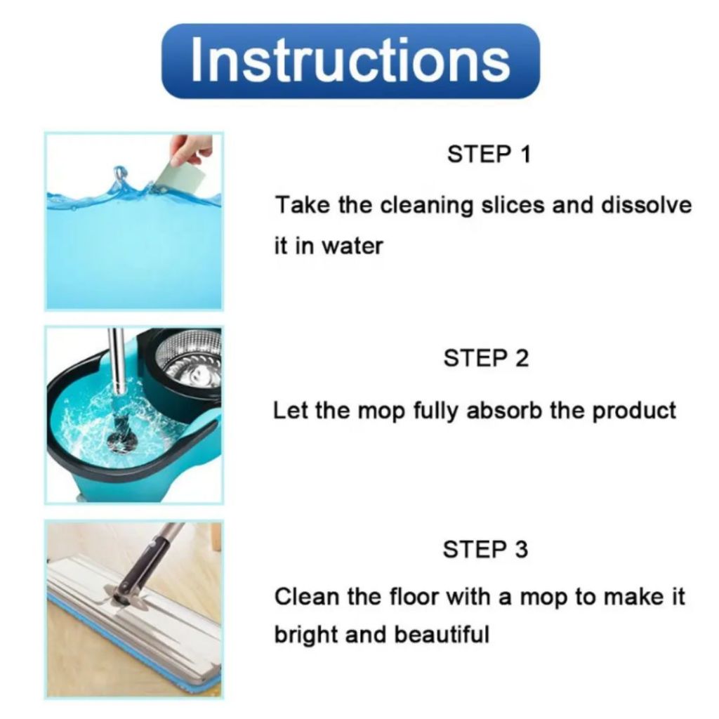 30pcs Ceramic Tile Floor Cleaner Sheet Detergent Pencuci Lantai Broom Floor Cleaning Water Soluble