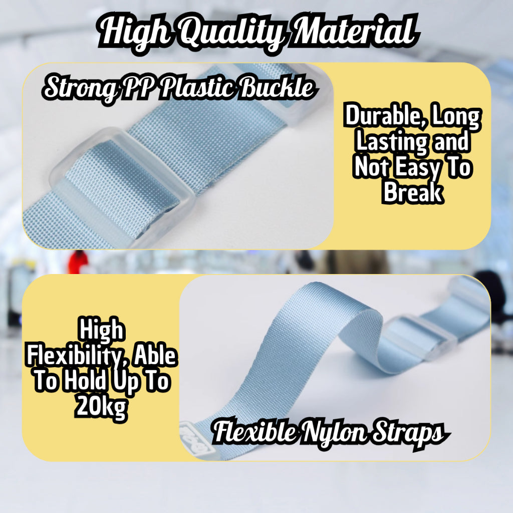 C&C Adjustable Travel Suitcase Luggage Carrier Strap Buckle Baggage Belt Hanging Strap Bagasi Tali Gantung Klip