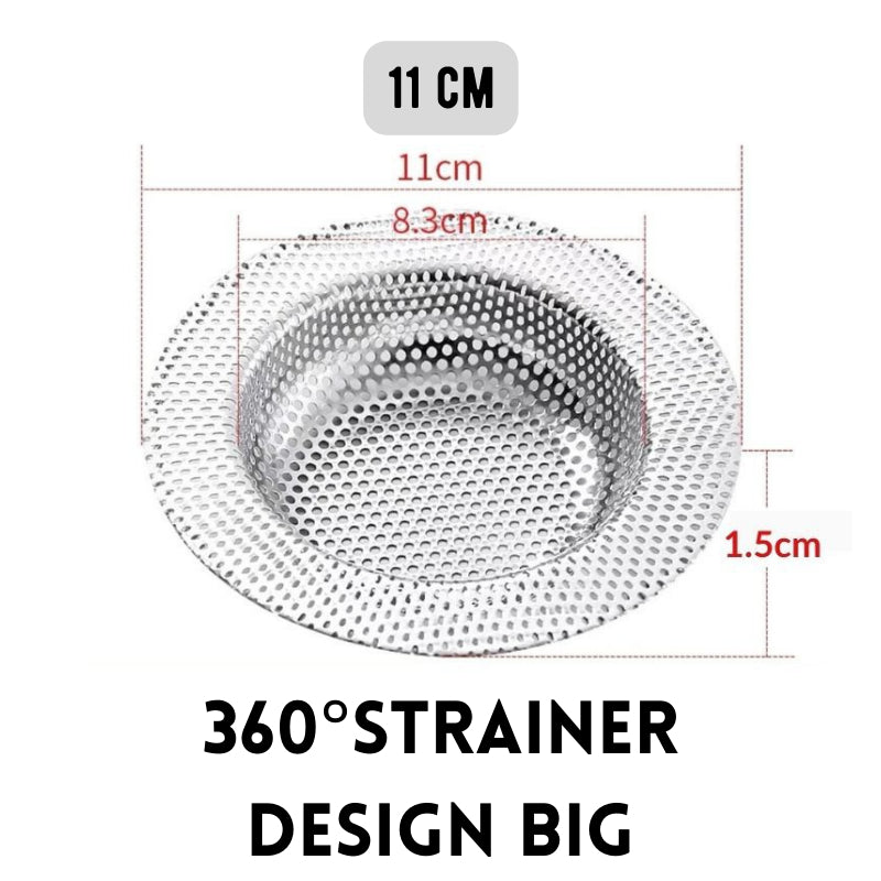 C&C Stainless Steel Sink Garbage Strainer Filter Waste Thick Drainage Hole Strainer Penapis Sampah for Kitchen Sinks