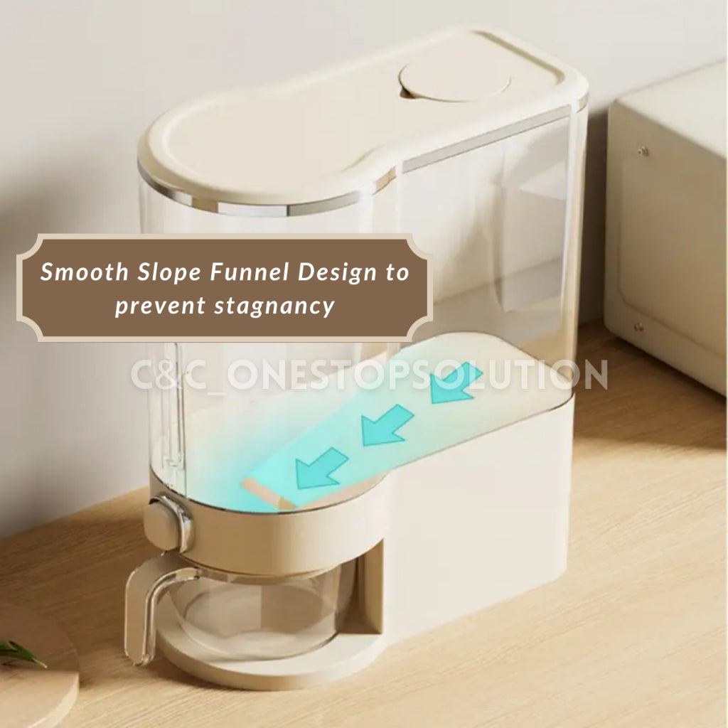 C&C Premium Nordic Style Rice Storage Box Food Container 5/10kg Capacity with Rinsing/Measuring Cup