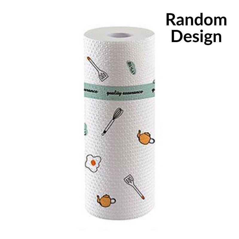 50pcs/Roll Cleaning Cloths Lazy Rags Dry Washable Disposable Dish Paper Towel Cloth for Kitchen