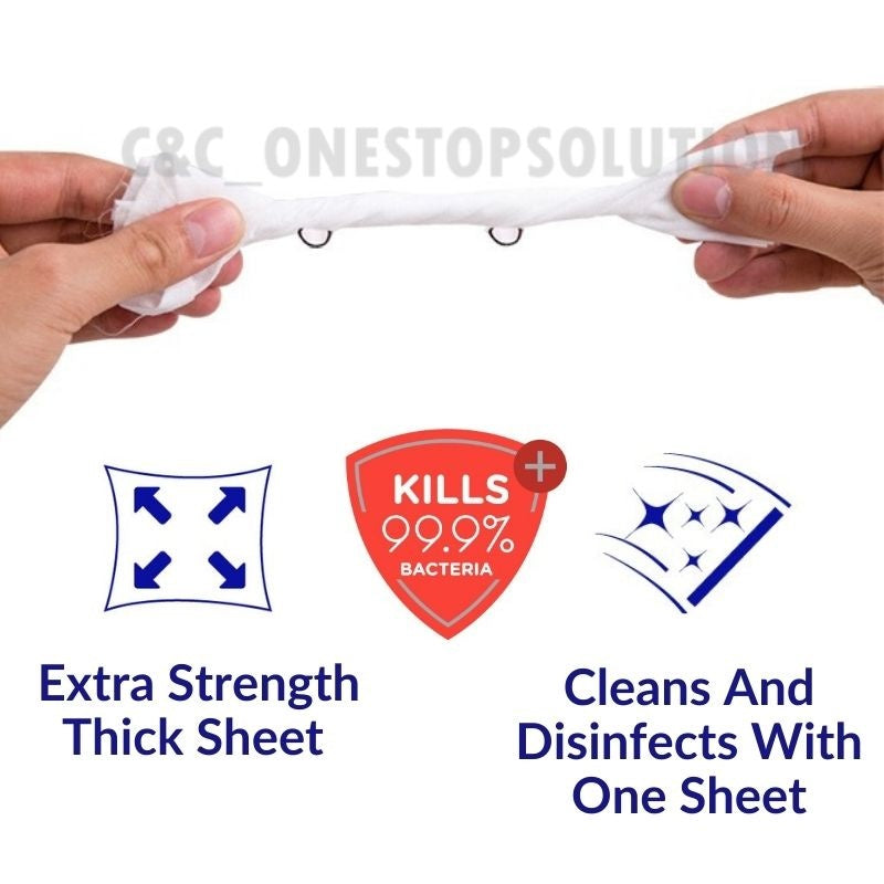 C&C 80pcs Kitchen Cleaning Wipes Bundle Strong Decontamination Kitchen Wipes Degreasing Tisu Basah Pembersih Dapur