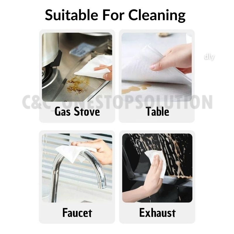 C&C 80pcs Kitchen Cleaning Wipes Bundle Strong Decontamination Kitchen Wipes Degreasing Tisu Basah Pembersih Dapur
