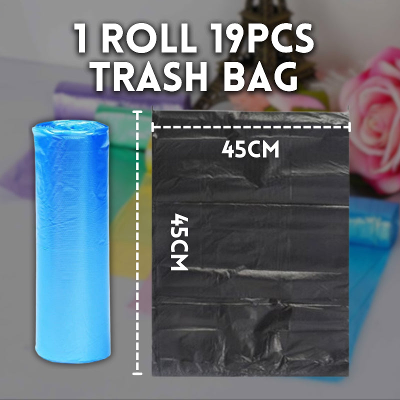 C&C Garbage Bag Trash Bag with Rope/ Drawstring Garbage Bags Tie Beg Sampah (15pcs/roll)