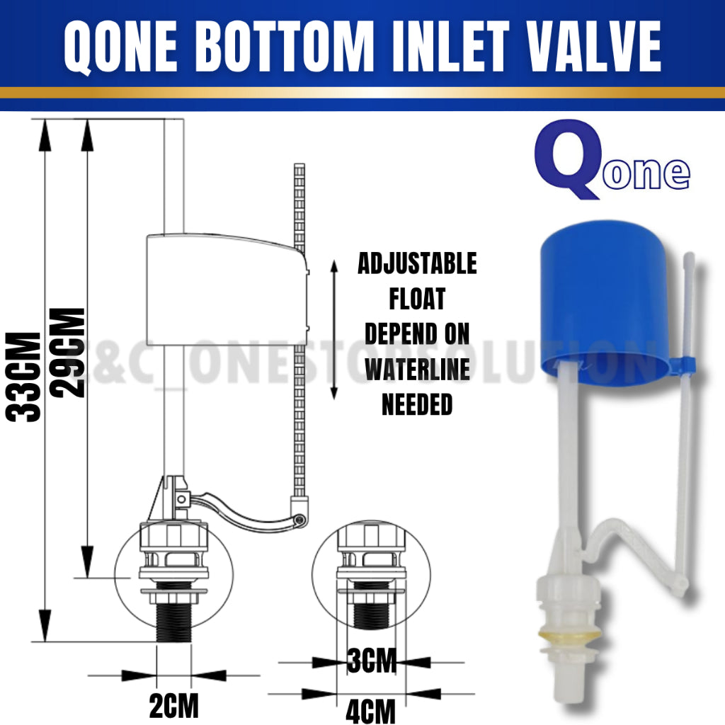 Blue/Green Adjustable Compact Bottom Inlet Valve Toilet Cistern Accesories Fill Valve 1/2 inch Fish brand CJIV 4028