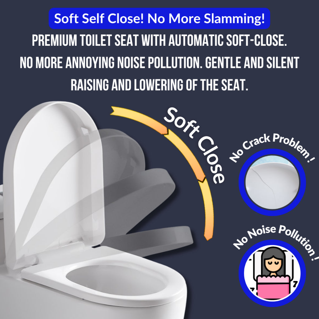 C&C 1PCS Dual Use Adult + Children Toilet Seat Cover Child Potty Train Toilet Seat Cover With Free Soft Close Hinge