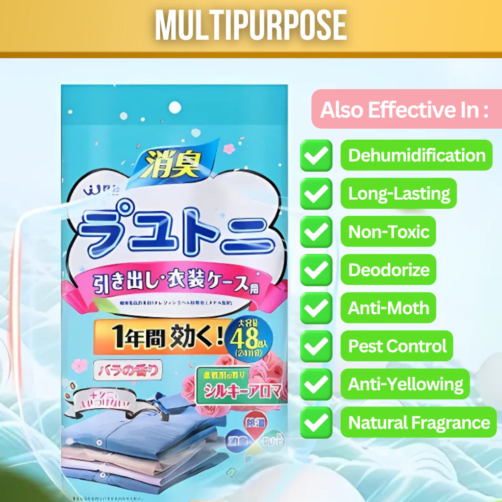 C&C 48pcs Japan Floral Scent Mothball Pest Control Anti-Bug Anti-Mold Mothball Ubat Gegat Lipas
