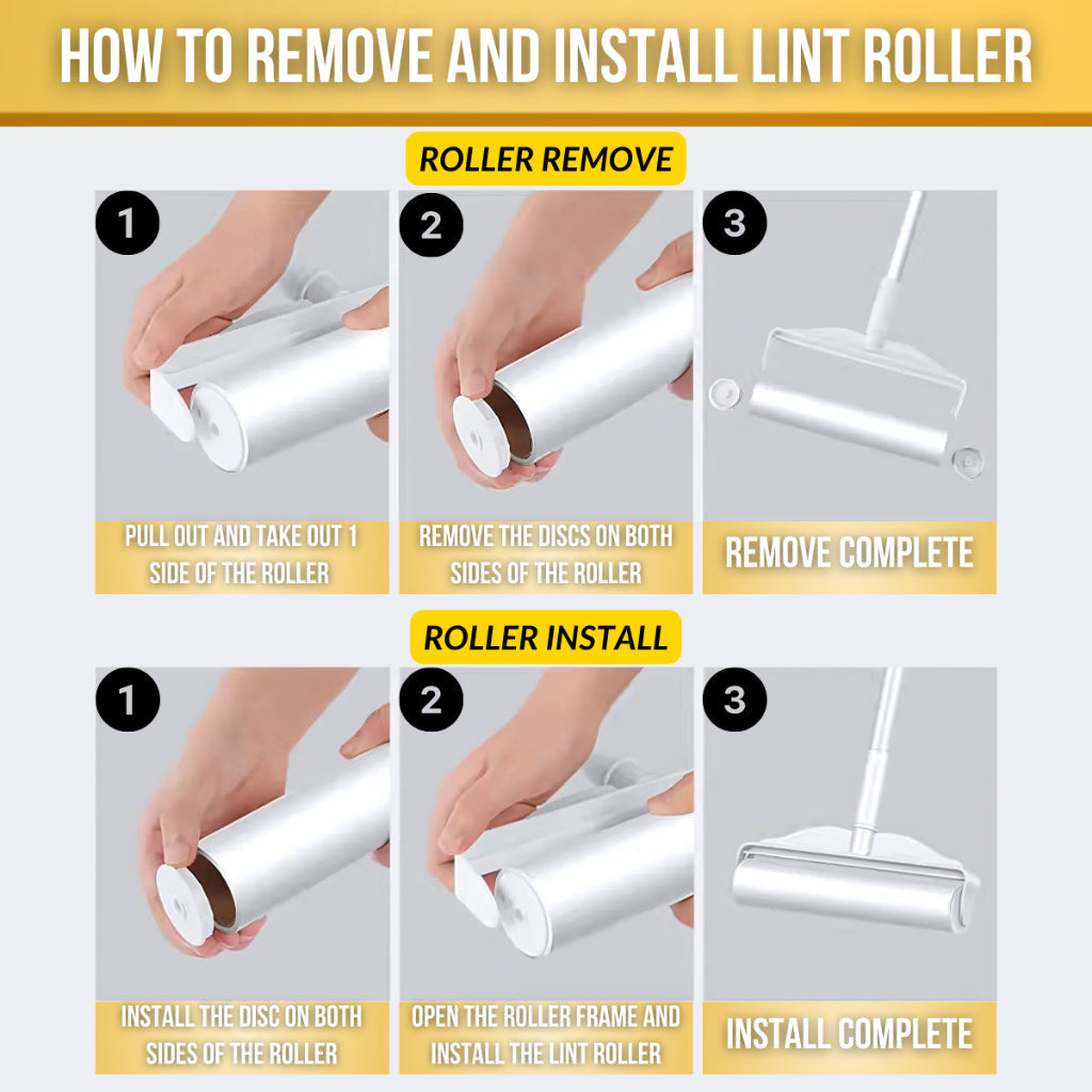 C&C Adjustable Handle Floor Dust Hair Remover Roller Sticky Lint Roller Sticker Mop Fur Cloth Cleaner Pelekat Habuk