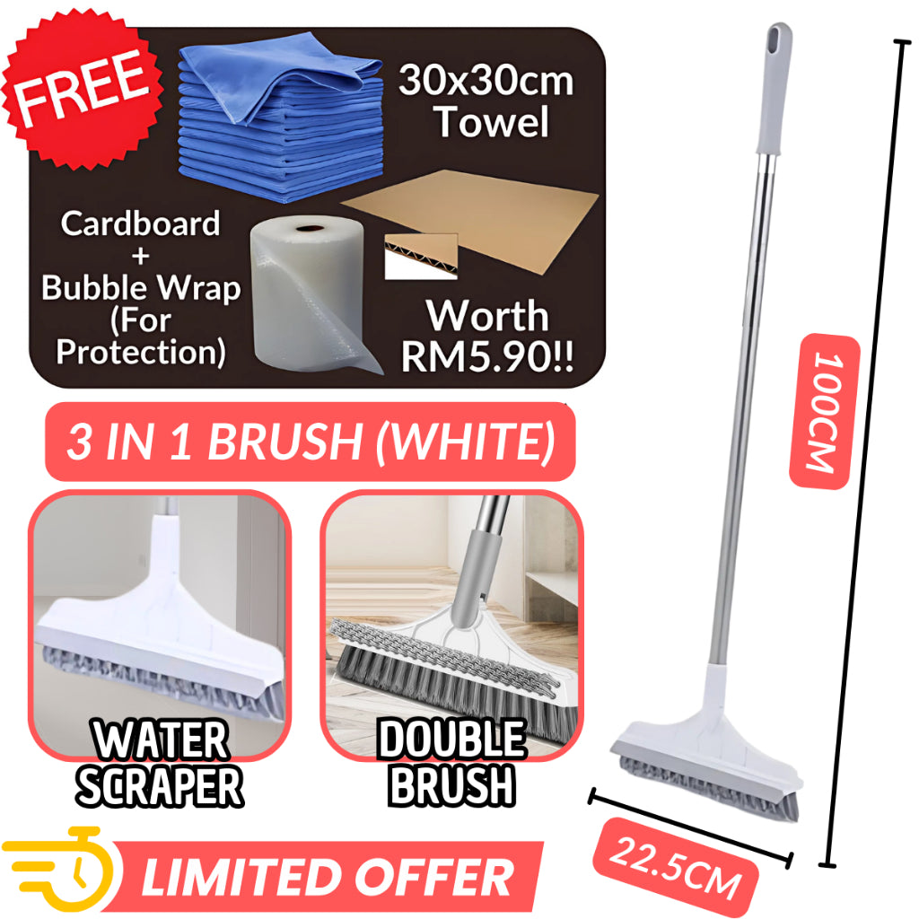 3in1 Magic Broom Penyapu Lantai Floor Cleaning Brush Gap Scrub Brush Tile Kitchen Bathroom Glass Toilet