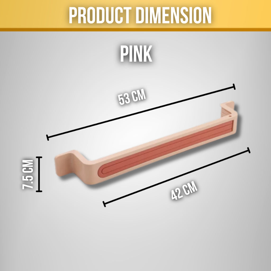 C&C Adhesive PP Towel Bar Non-Trace Drill Free Waterproof Towel Holder With Hanging Hook Bathroom Nordic Towel Rail