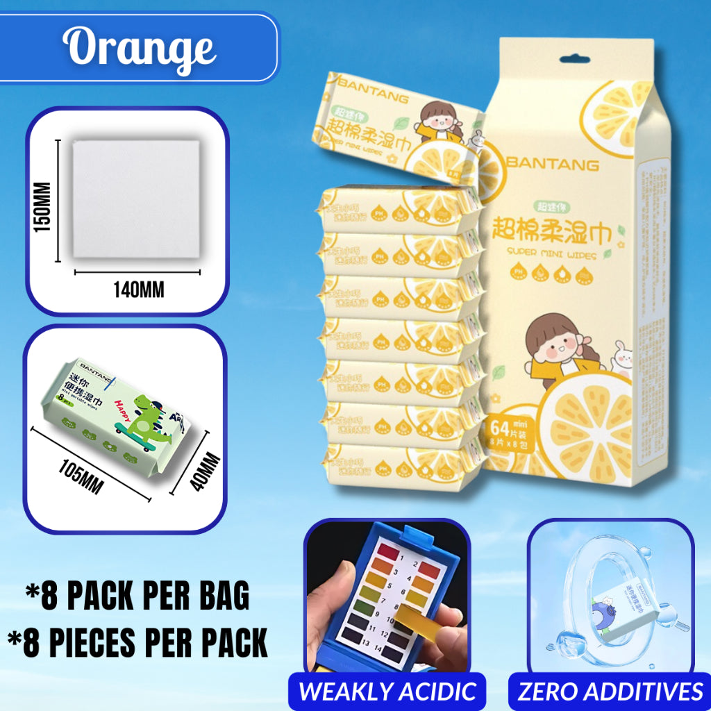 C&C Disposable Mini Baby Wipes Cleaning Wipes Portable Travel Wet Tissue Pocket Size Clean Wet Wipes