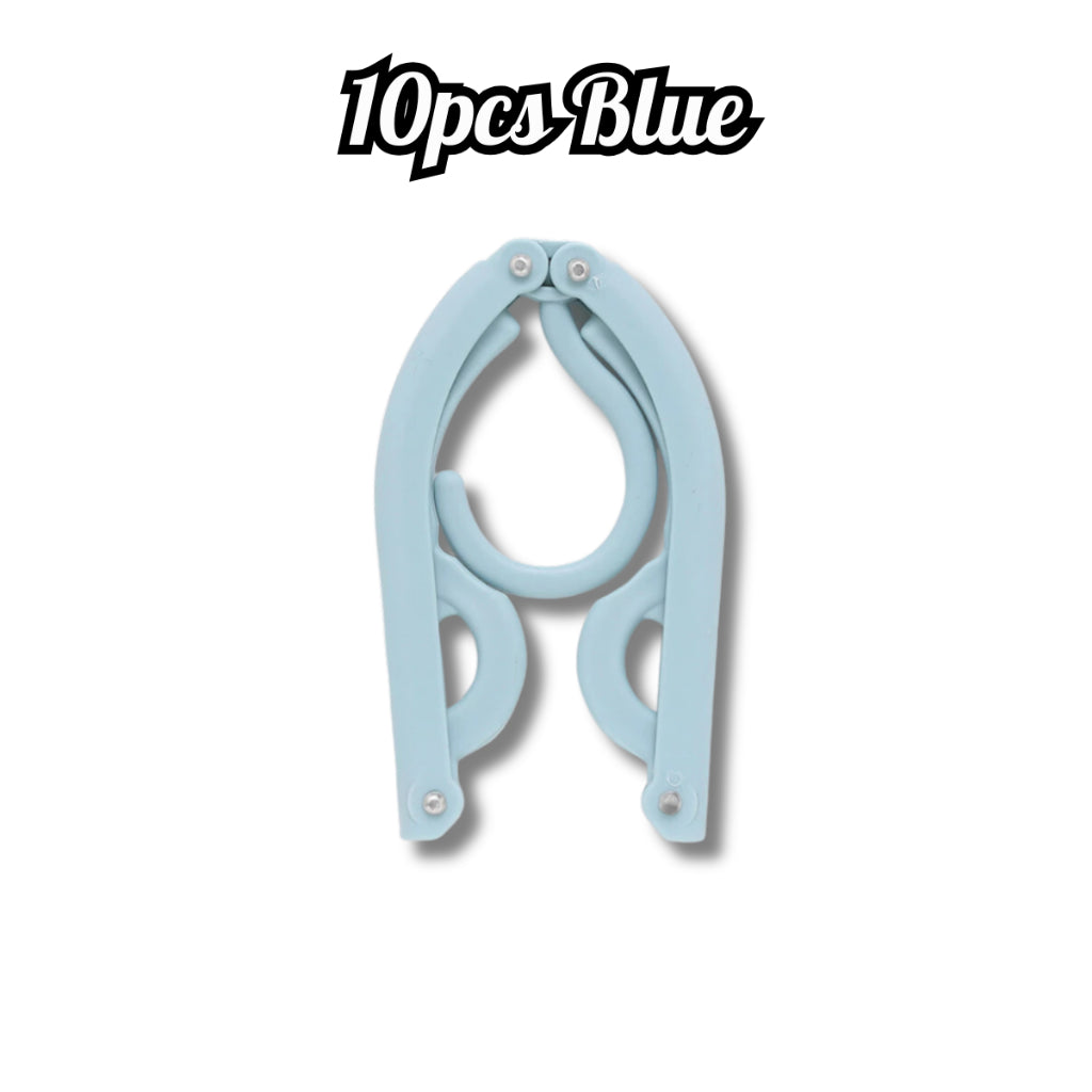 Foldable Collapsible Travel Cloth Hanger 10 in 1 set Clothes Drying Rack with Anti-Slip Design