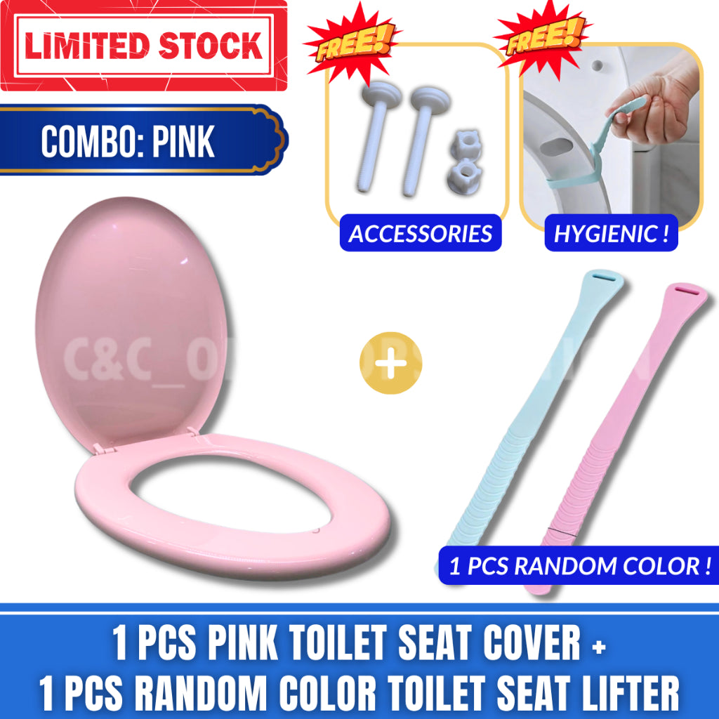 C&C 7Colors Toilet Seat Cover With Screw Plastik Toilet Bowl Seat Cover O Shape Jamban Duduk Penutup Tandas Duduk