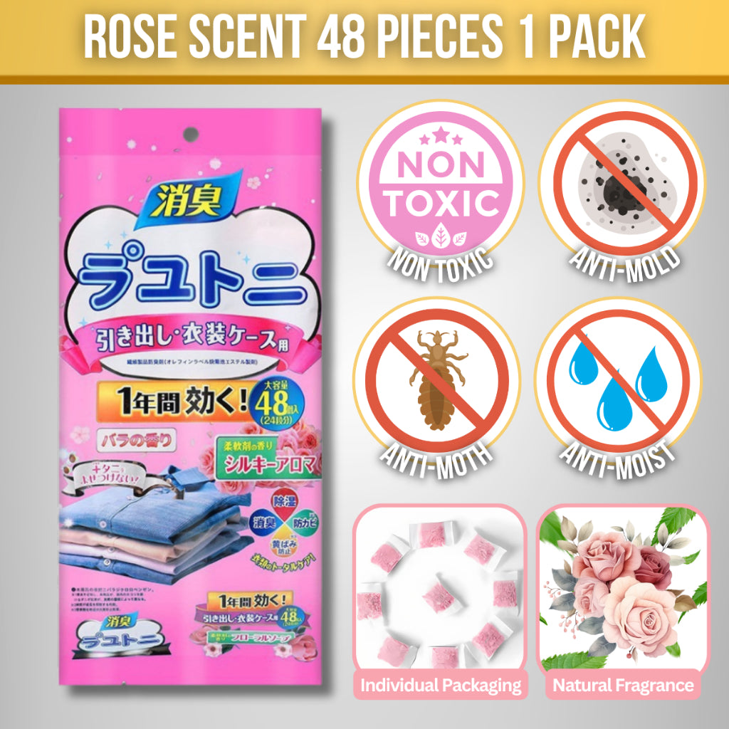 C&C 48pcs Japan Floral Scent Mothball Pest Control Anti-Bug Anti-Mold Mothball Ubat Gegat Lipas