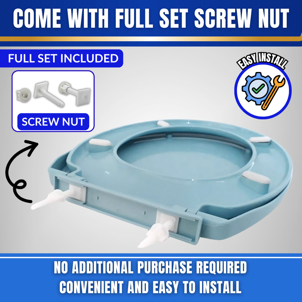 Heavy-Duty Colour Plastic Toilet Seat Cover With Adjustable Hinge