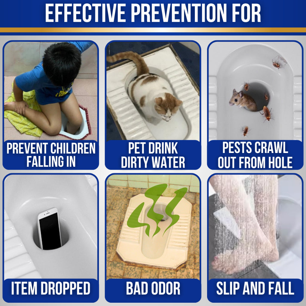 C&C Squatting Toilet Pan Cover Anti-Slip Squat Toilet Cover Penutup Lubang Tandas Cangkung