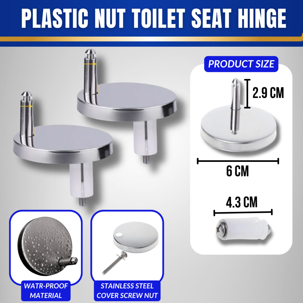 1 Set Spare Part SUS304 Toilet Seat Hinge Attachment Set Stainless Steel Toilet Seat Cover Hinge Quick Releas
