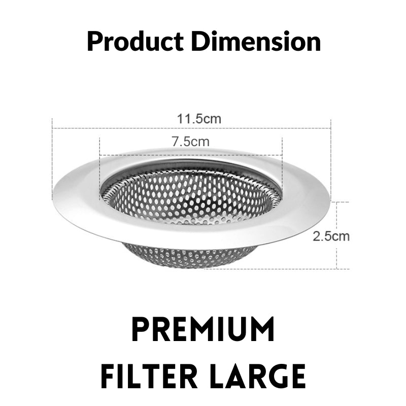 C&C Stainless Steel Sink Garbage Strainer Filter Waste Thick Drainage Hole Strainer Penapis Sampah for Kitchen Sinks