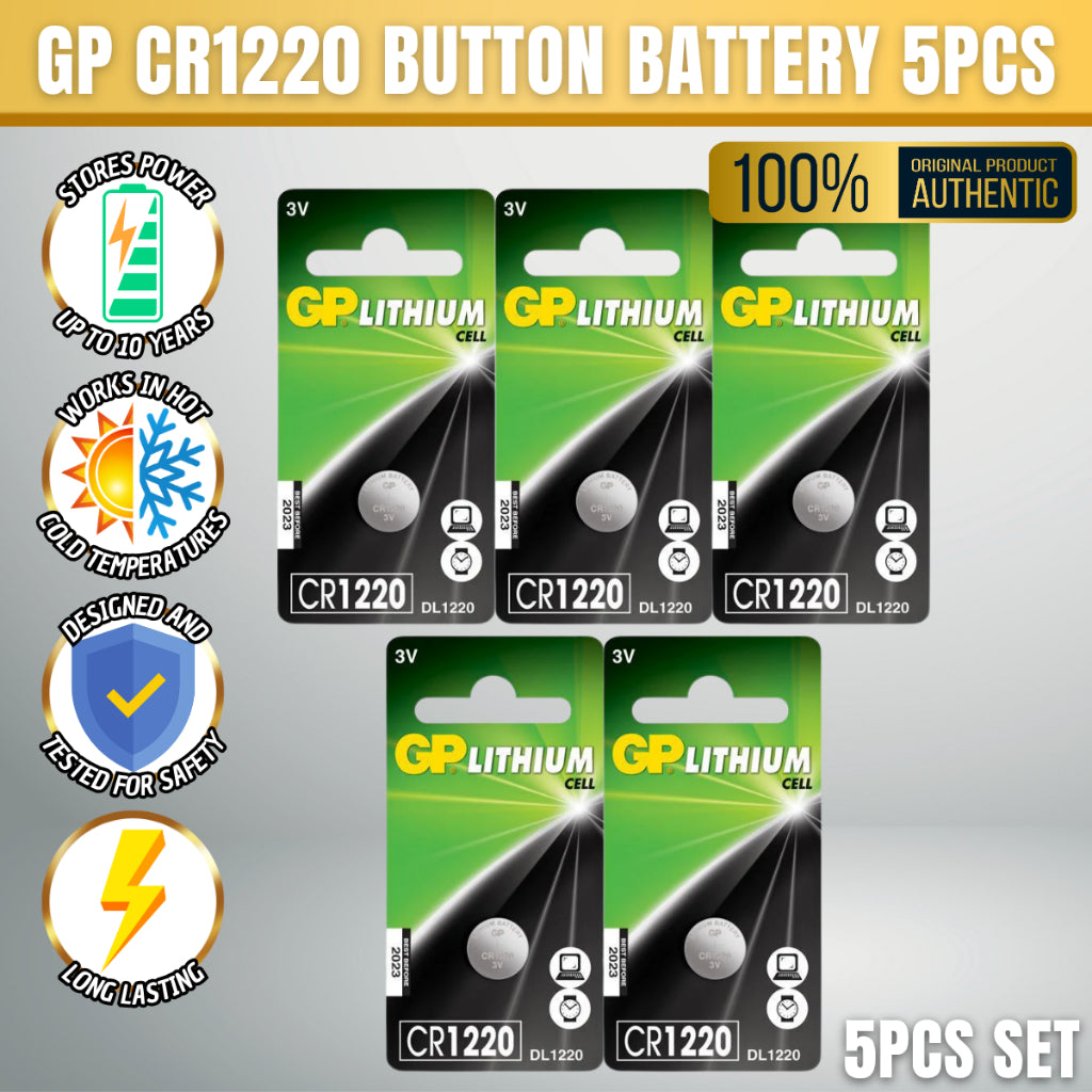 C&C GP CR1220 3V Lithium Battery Coin Cell Button Cell Alarm Gate Car Key Battery Cell