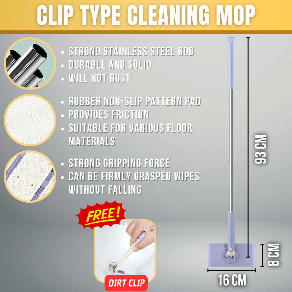 C&C Flat Mop Lazy Mop Disposable Wipes Mop Dry and Wet Use Mop Free Reusable Towel