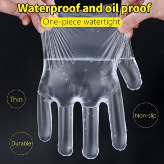 C&C Disposable Plastic Hand Gloves Individual Pack Free Size Glove Sarung Tangan Plastik