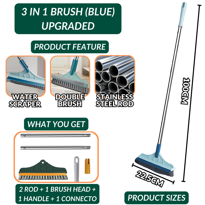 4 in 1 Foldable Broom Dustpan Set Broom Set Water Wiper Penyapu dan Penyodok Set Lantai