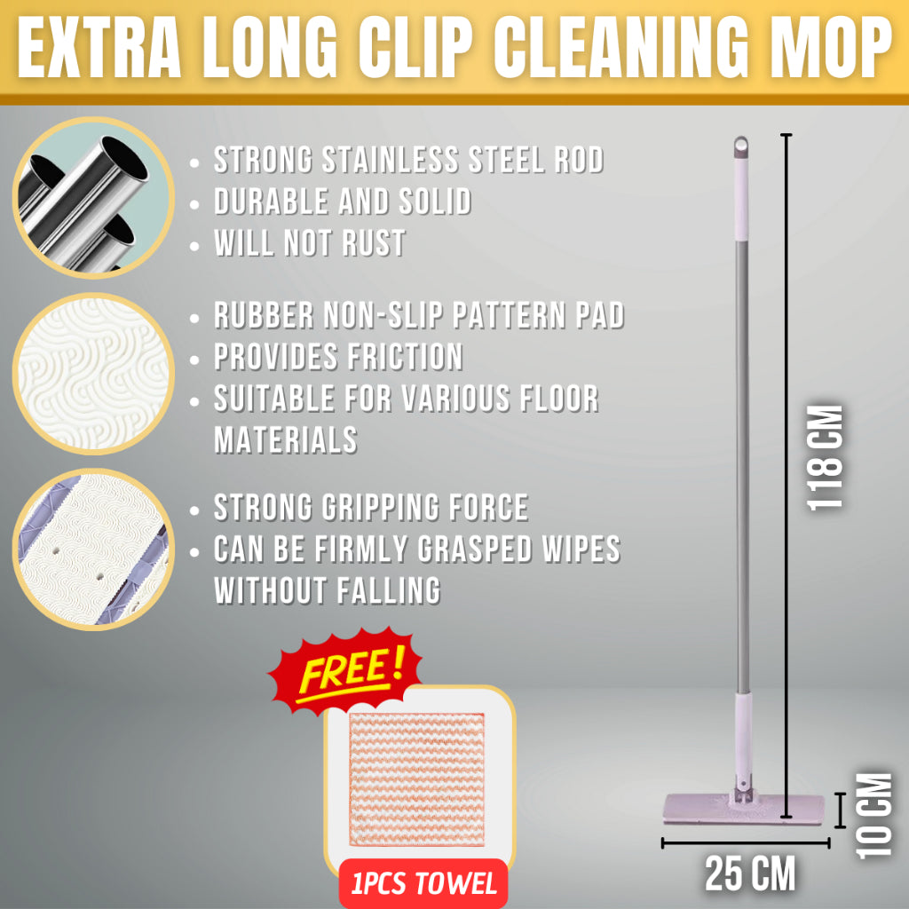C&C Flat Mop Lazy Mop Disposable Wipes Mop Dry and Wet Use Mop Free Reusable Towel