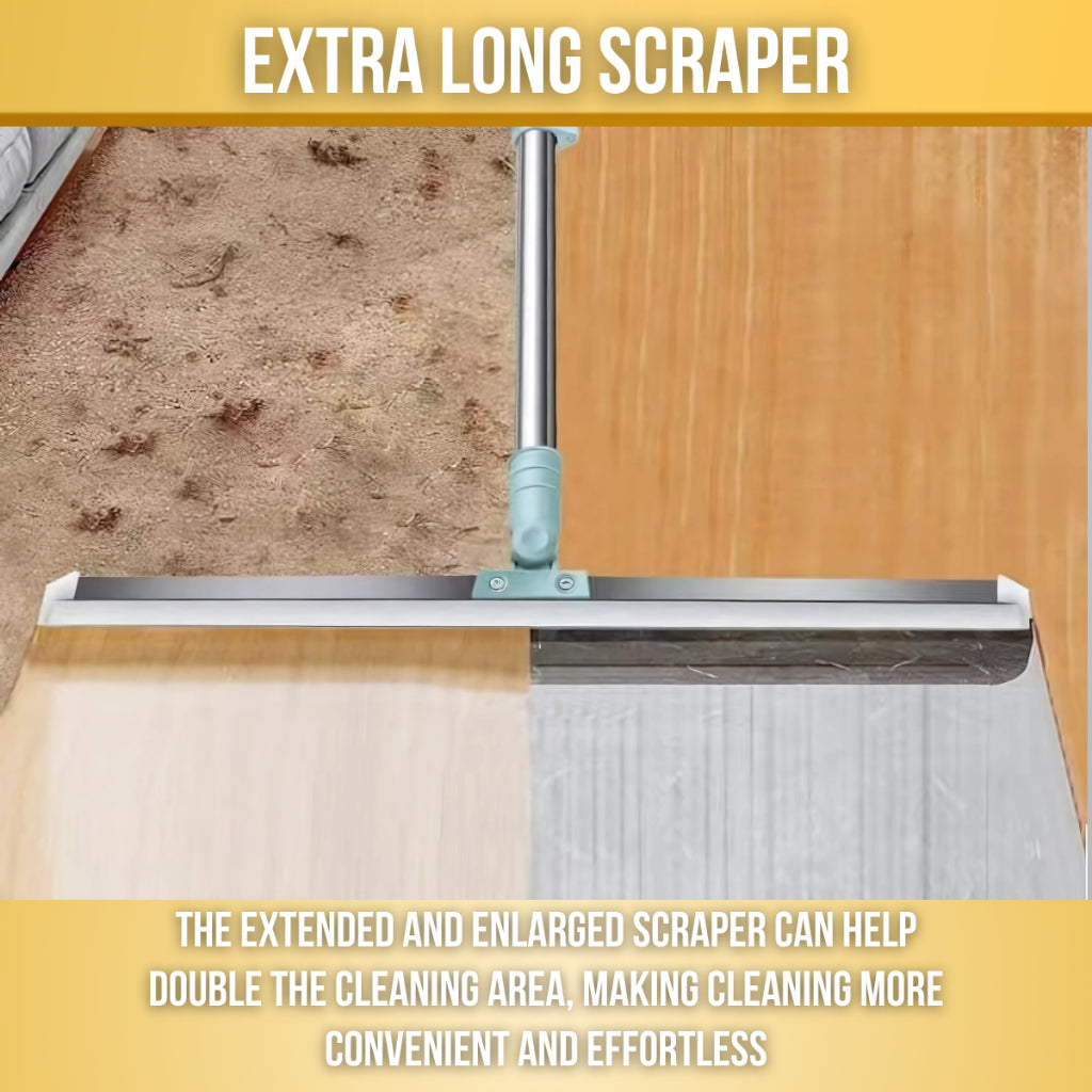 C&C Silicone Floor Magic Broom 2-IN-1 180 DegreeDegree Rotatable Scraper Wiper Penyapu Pengikis Lantai