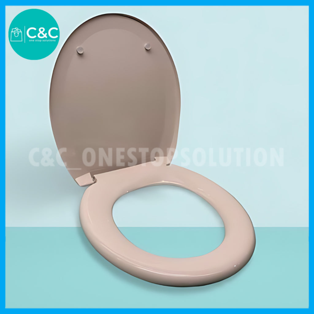 Heavy-Duty Colour Plastic Toilet Seat Cover With Adjustable Hinge